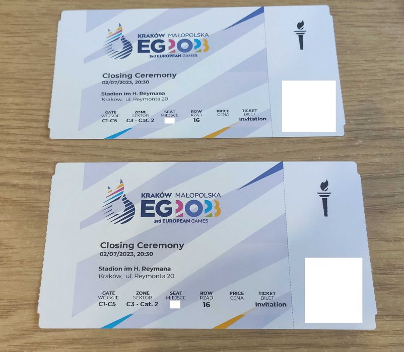 Bilety na ceremonię zamknięcia Igrzysk Europejskich EG2023