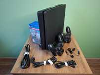 Konsola Playstation 4 Slim, 2x dualshock 4, podstawka ładująca, 5 gier