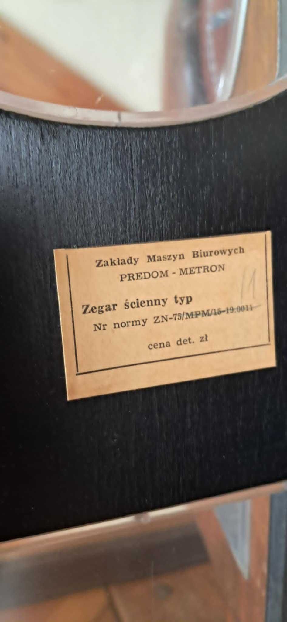 Zegar ścienny PRL Predom-Metron