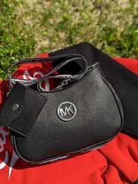 Женская сумка клатч Мишель Корс черная, коричневая багет Michael Kors