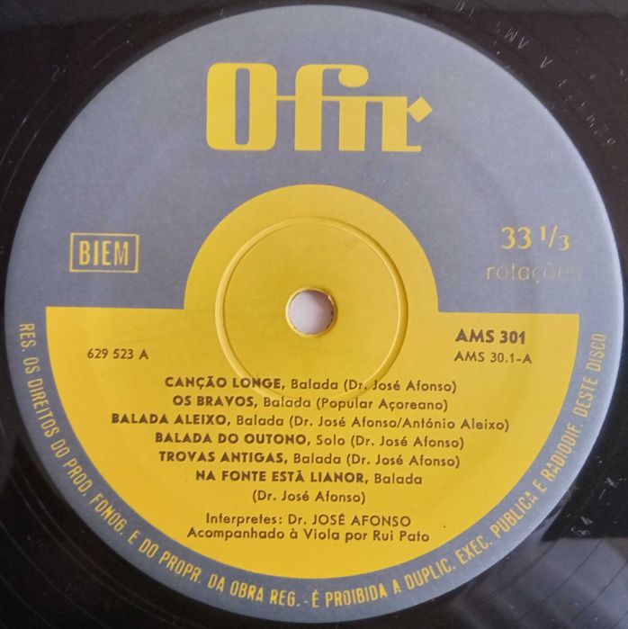 José Afonso	- - - - -		Baladas e Canções	- - - - -	LP