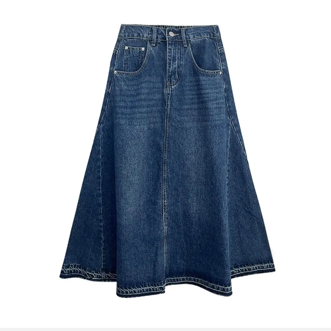Spodnica maxi jeans rozkloszowana