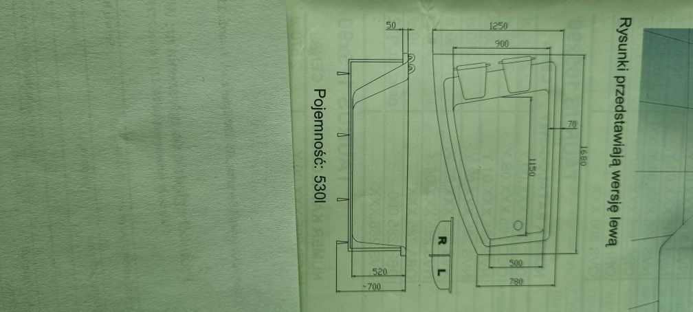 wanna z hydromasażem gemini lewa 168x125 system nvs-3