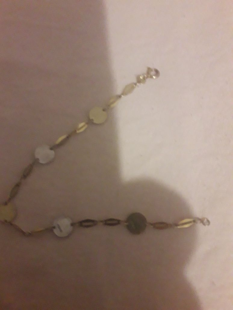 Pulseira em prata e ouro