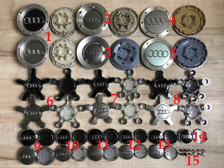 Колпачки заглушки на литые диски Ауди Audi A3 A4 A5 A6 A7 A8 Q3 Q5 Q7
