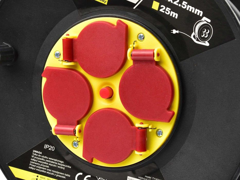 Przedłużacz elektryczny bębnowy KABEL 3x2,5 mm 25m 50m budowlany 2091