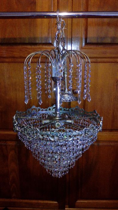 Lustre Candeeiro Cristal Vintage