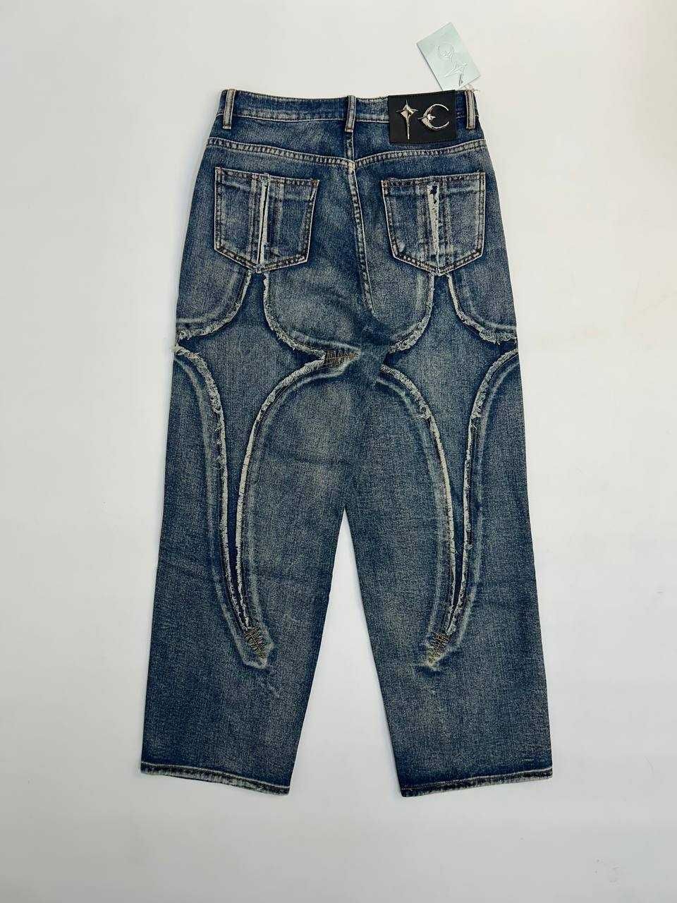 THUG CLUB джинси distressed baggy faded джинсы синие чорні сині nfs M