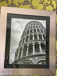 foto obraz rama srebrna krzywa wieża