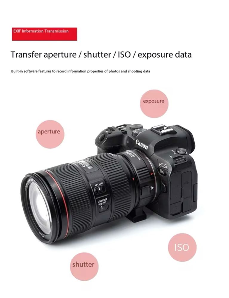 Adaptador Viltrox RF para EF - EF-S para canon R, R5,R6, RP mirrorless