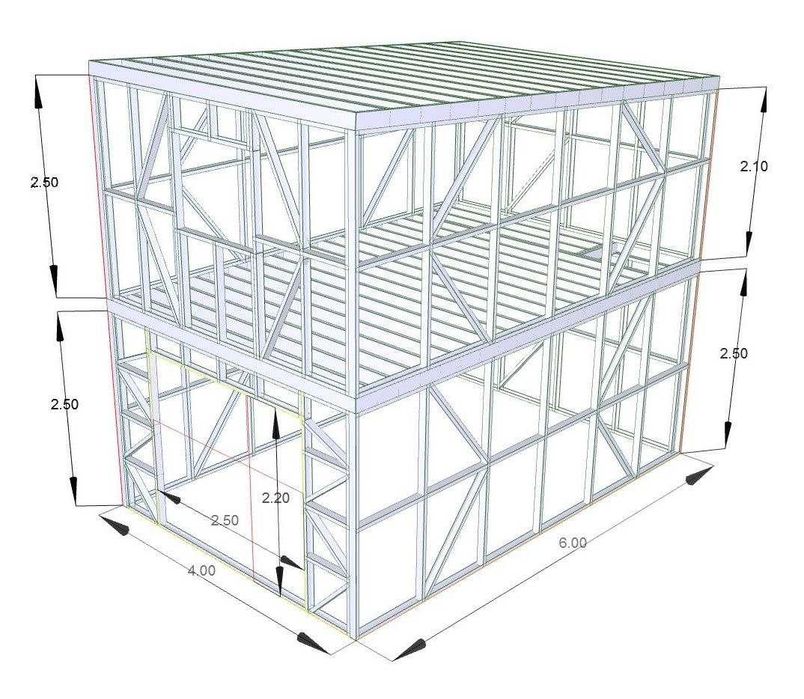 Комплект гаража, навеса, беседки из ЛСТК из оцинкованного профиля