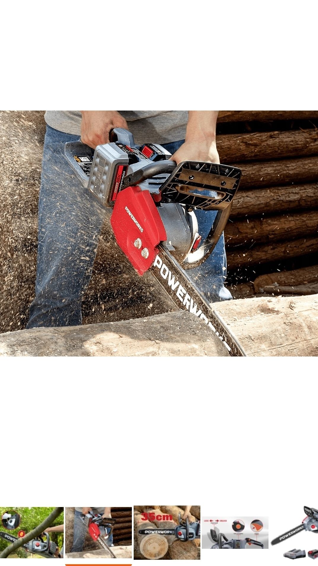 Piła akumulatorowa Szwedzka POWERWORKS 40V NAJMOCNIEJSZA  2XAKU  35CM