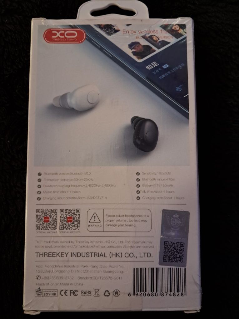 Міні Bluetooth-гарнітура для телефону XO BE14 Mini Білі
