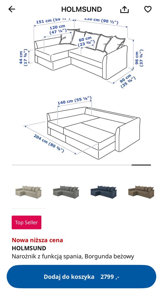 Sofa z funkcja spania
