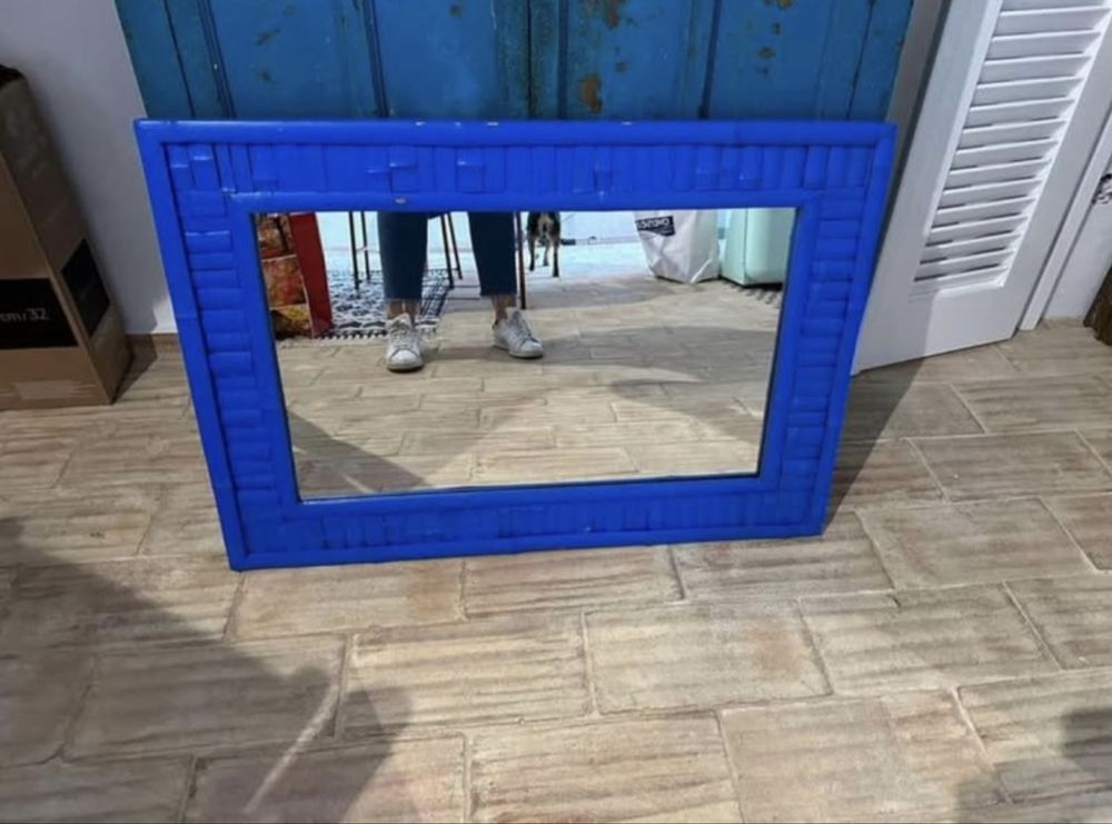 Espelho com Moldura Azul