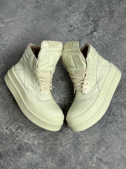 Кеди Rick Owens Geobasket double bumper megabasket drkshdw білі кеды