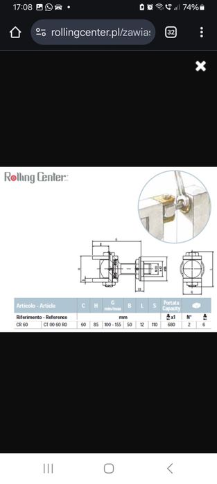 Zawiasy do bram ciężkich na łożyskach