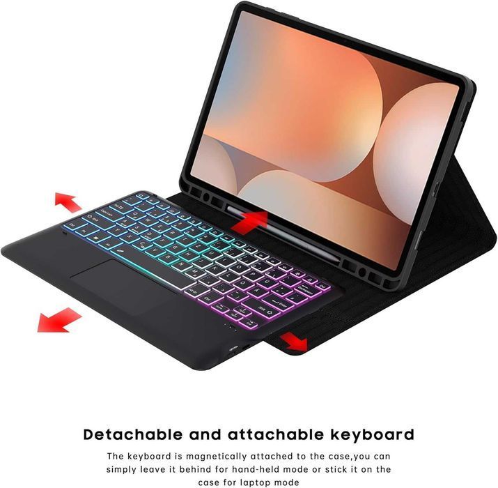 ROOFEI etui klawiatura touchpad Samsung Galaxy Tab S9 FE+ S10+ 12,4''