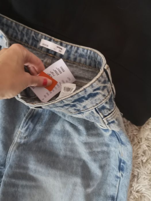 A spodnie dżinsowe z szeroką nogawką Wide Leg niebieskie