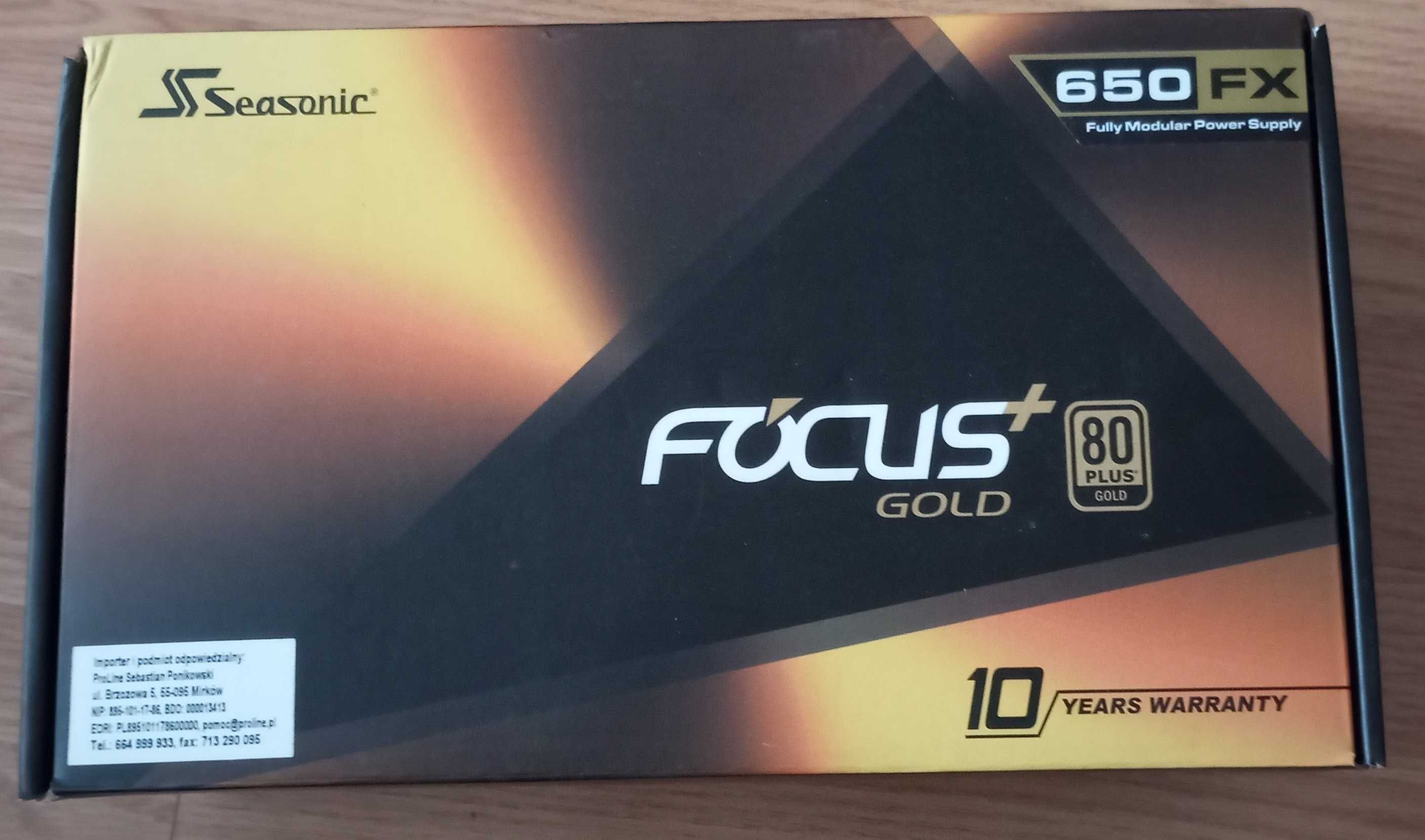 Zasilacz modularny ATX PC Seasonic Focus Gold 650W SSR-650FX Komplet