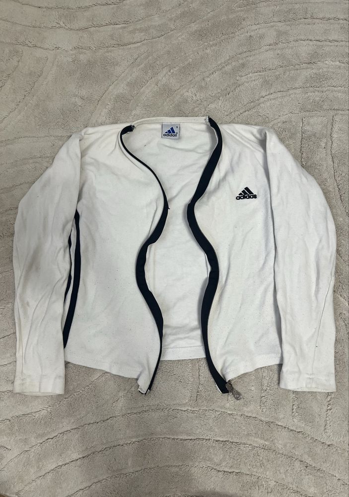 Біла кофта Adidas на блискавці