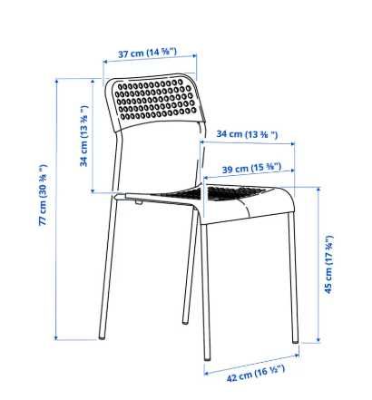 Ikea Mesa e 4 cadeiras, Branco, SANDSBERG / ADDE