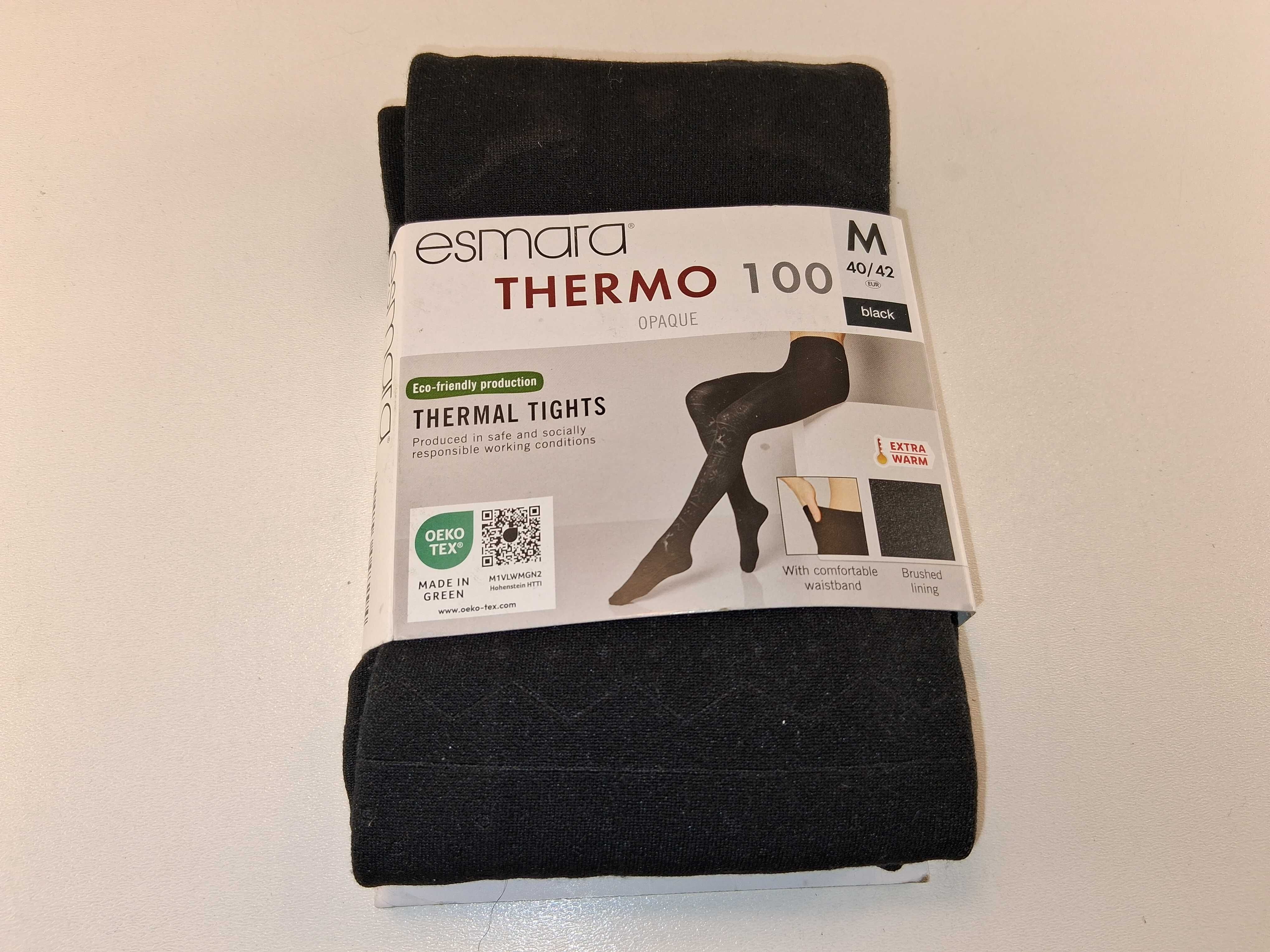 A065 Esmara Thermo 100 Rajstopy Termiczne Damskie Czarne M 40/42