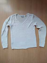 Biały sweter damski M/L