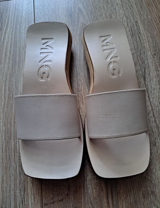 Шльопки, сабо Mango, шкіряні, 38р, 25см