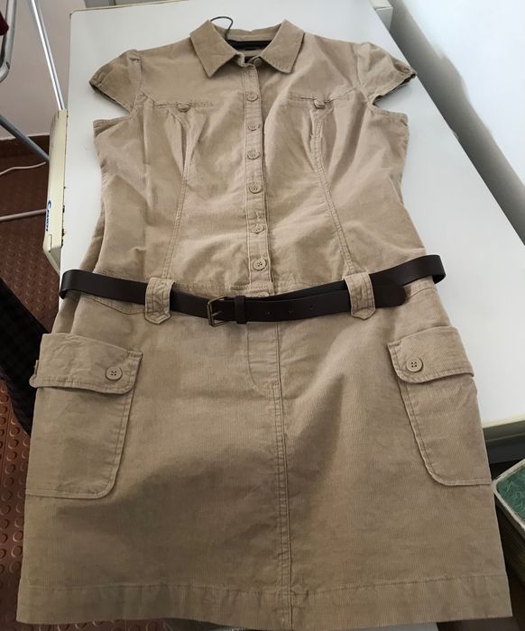 Vestido / Saia de Bombazine Bege Pinkie Nova