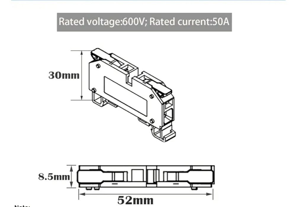 Szybkozłączka zaciskowa na szynę DIN . Pełny zestaw 10 sztuk