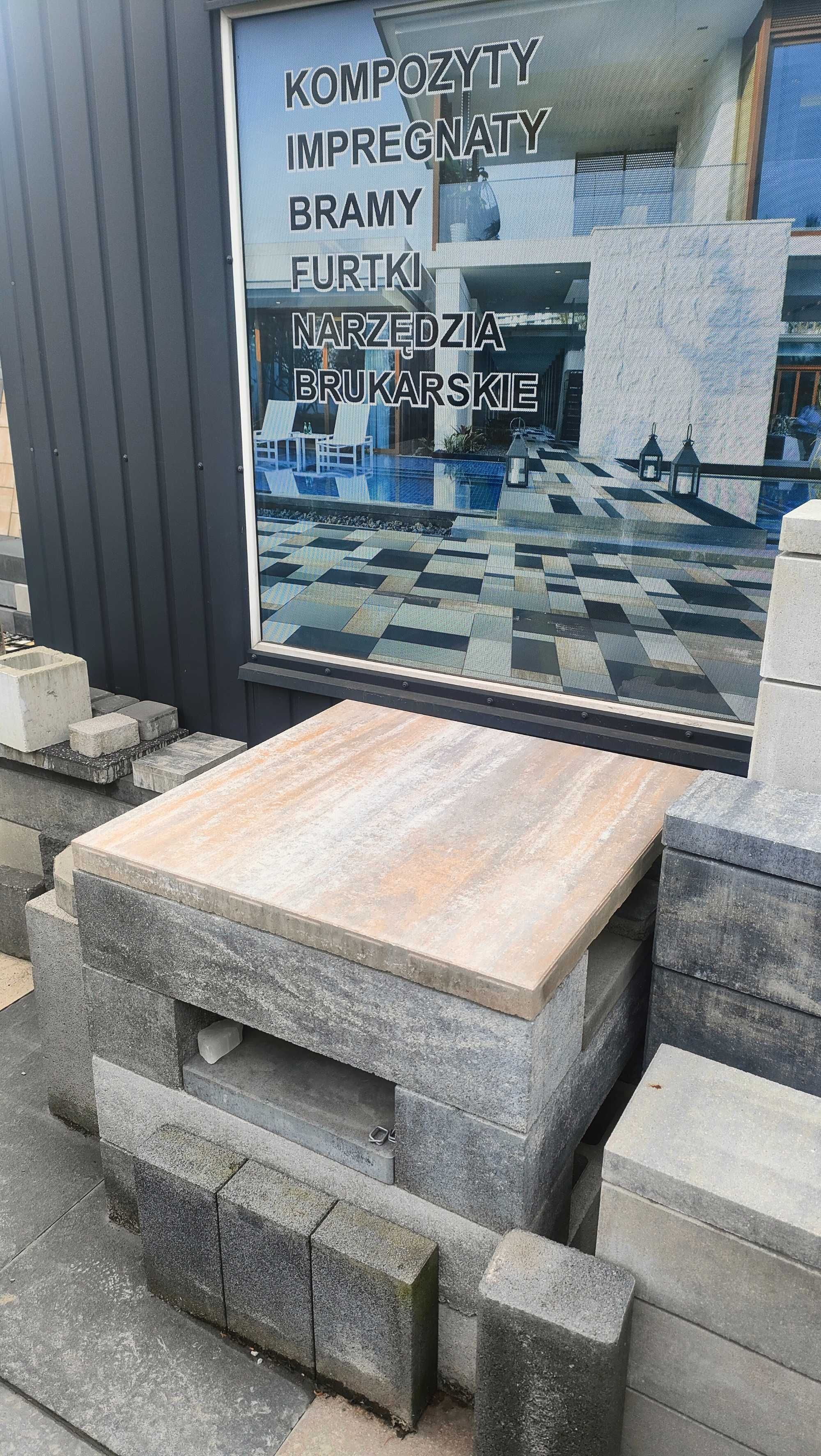 Stół stolik betonowy płyta tarasowa 80x80 kostka brukowa mebel meble