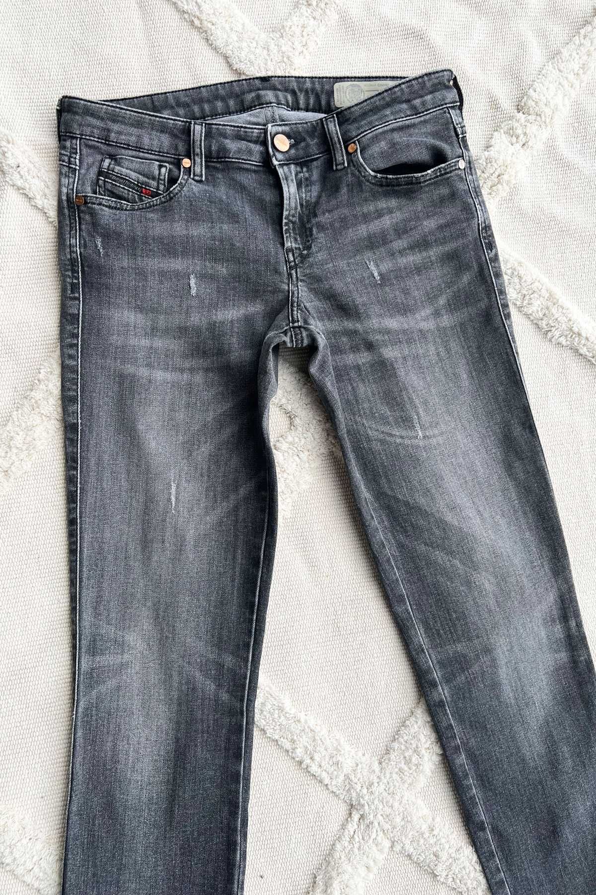 Diesel szare jeansy rurki skinny Gracey slim niski stan W27 L32 r. 36