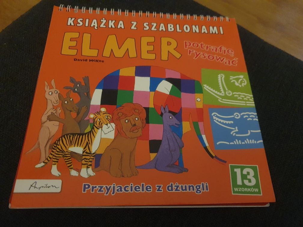 Książka z szablonami Elmer Przyjaciele z dżungli