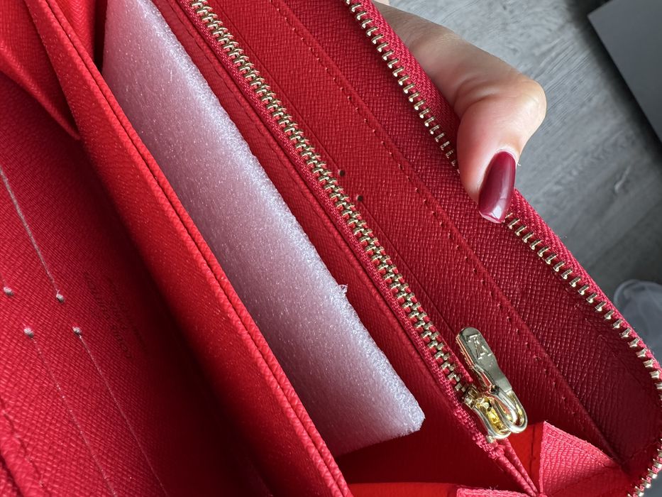 Гаманець портмоне Louis Vuitton червоний і коричневий