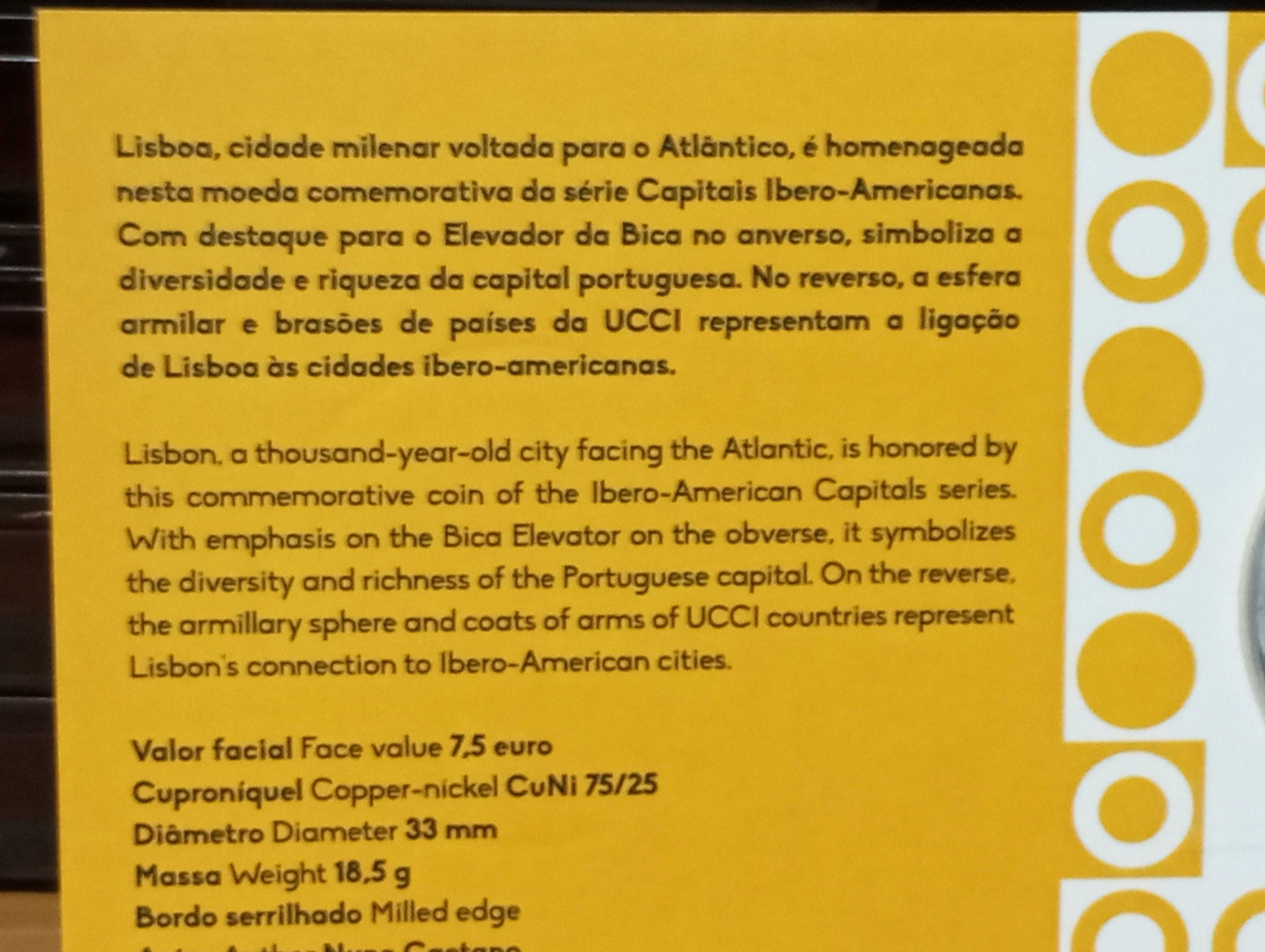 Cartão com moeda de 7,5€ "THE COIN CONFERENCE LISBON" 2024