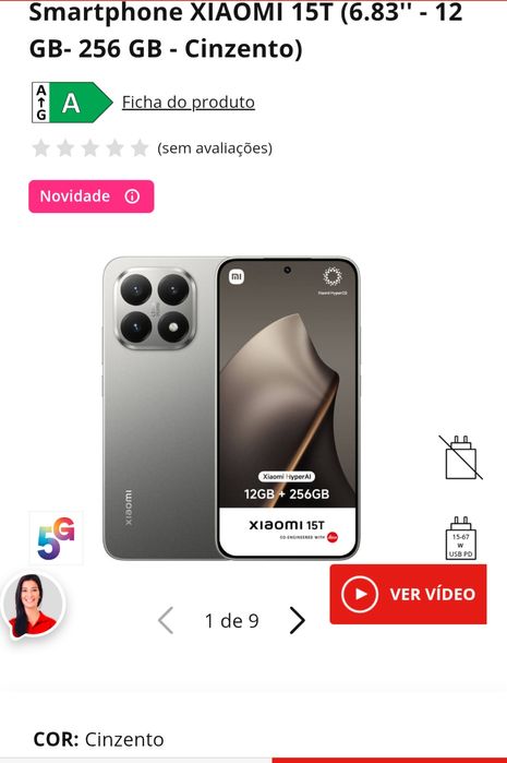 Smartphone XIAOMI 15T (6.83'' - 12 GB- 256 GB - Cinzento)