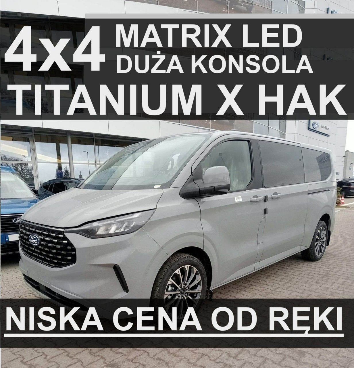 Ford Tourneo Custom 4x4 L2 Titanium X Matrix LED HAK Kamera 360 Dostępny od ręki ! 3409zł