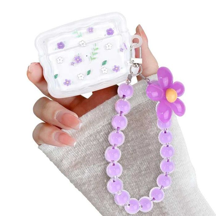 Etui ochronne Newseego do AirPods Pro 2 - przezroczyste, z bransoletką