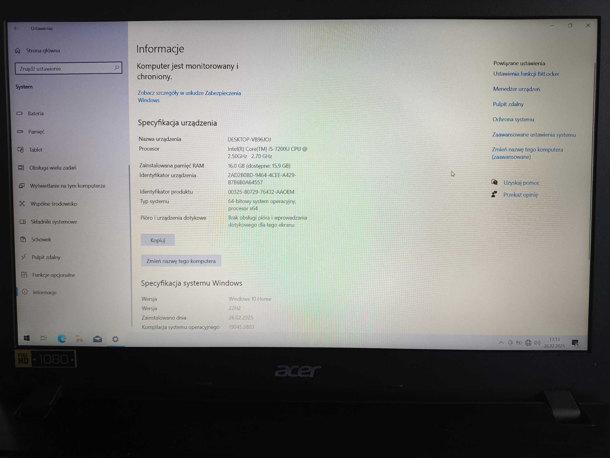 Acer Aspire F5-573G, i5-7200 2.5GHz, 16GB RAM, 128 GB SSD +1TB HDD