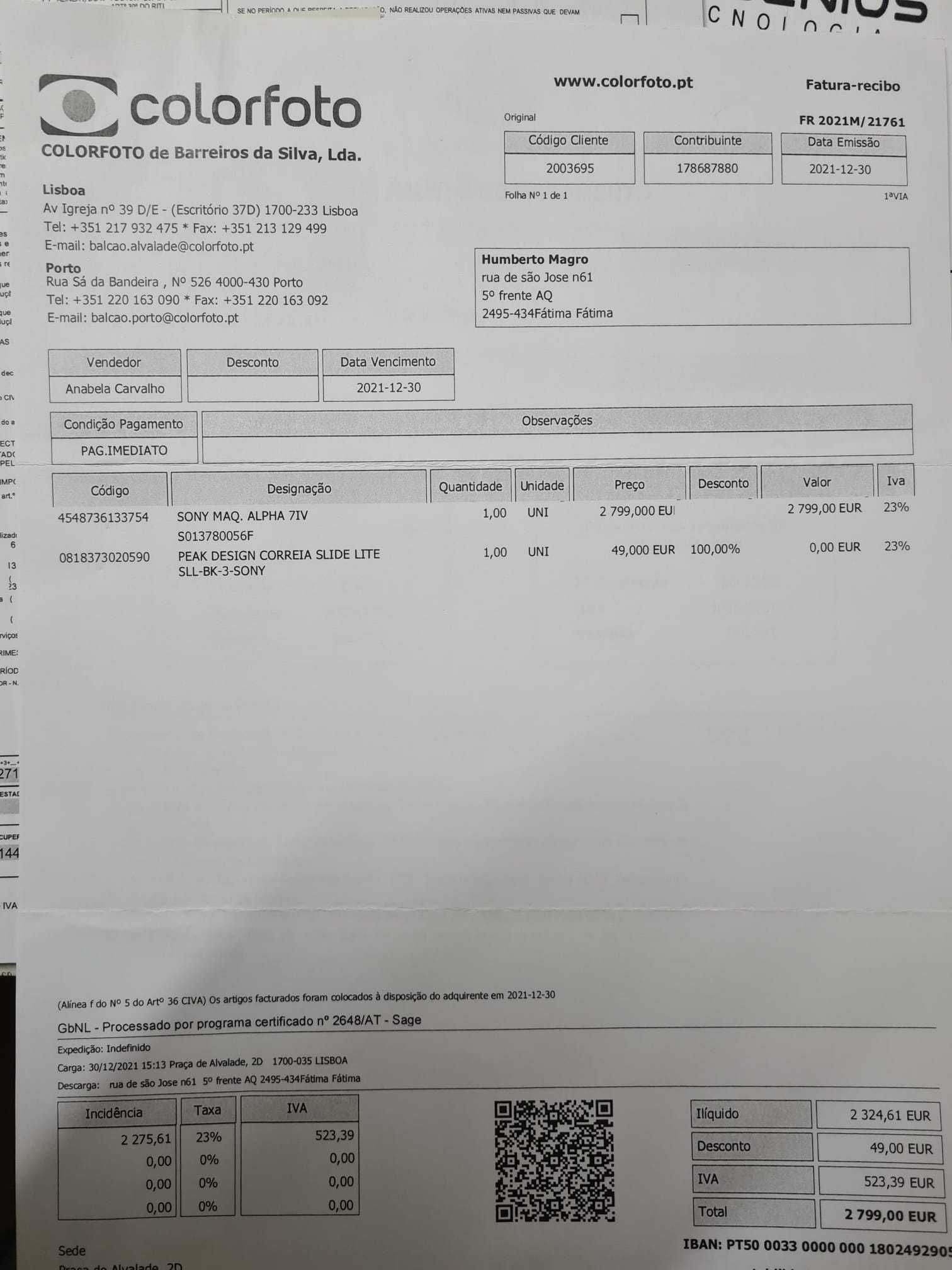 Sony Ilce A 7 mk IV (corpo)