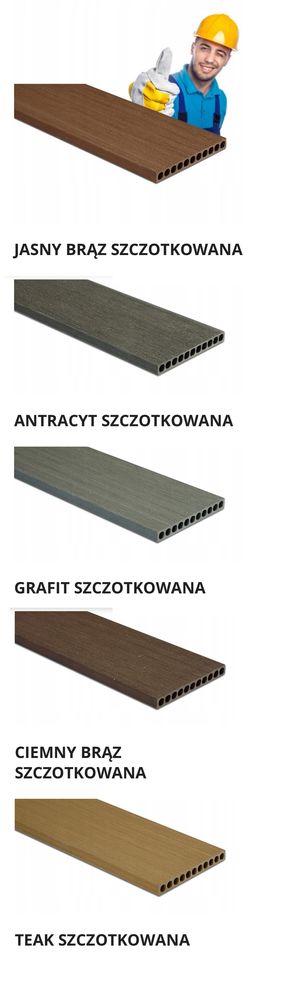 Sztachety kompozytowe Winfloor szczotkowane 1000x140x15 szybko i tanio