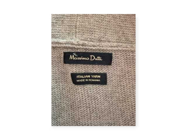 Kamizelka Massimo Dutti beżowa oversize M L XL wełniana poncho