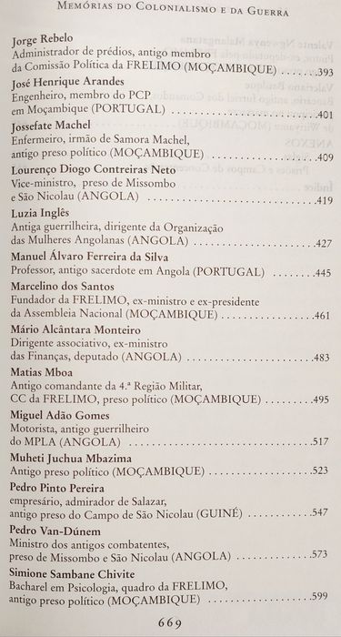 Memórias Colonialismo Guerra