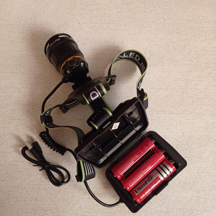 Мега потужний налобний ліхтар BL-A13-P360, 3 Акума,  zoom, power ban