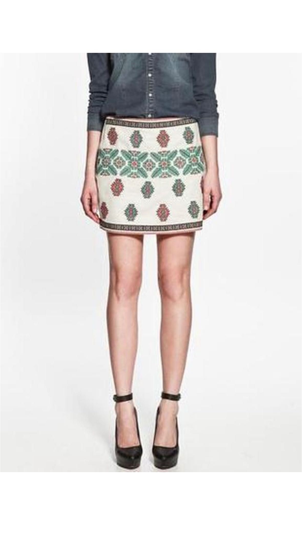 Юбка вышивка Zara