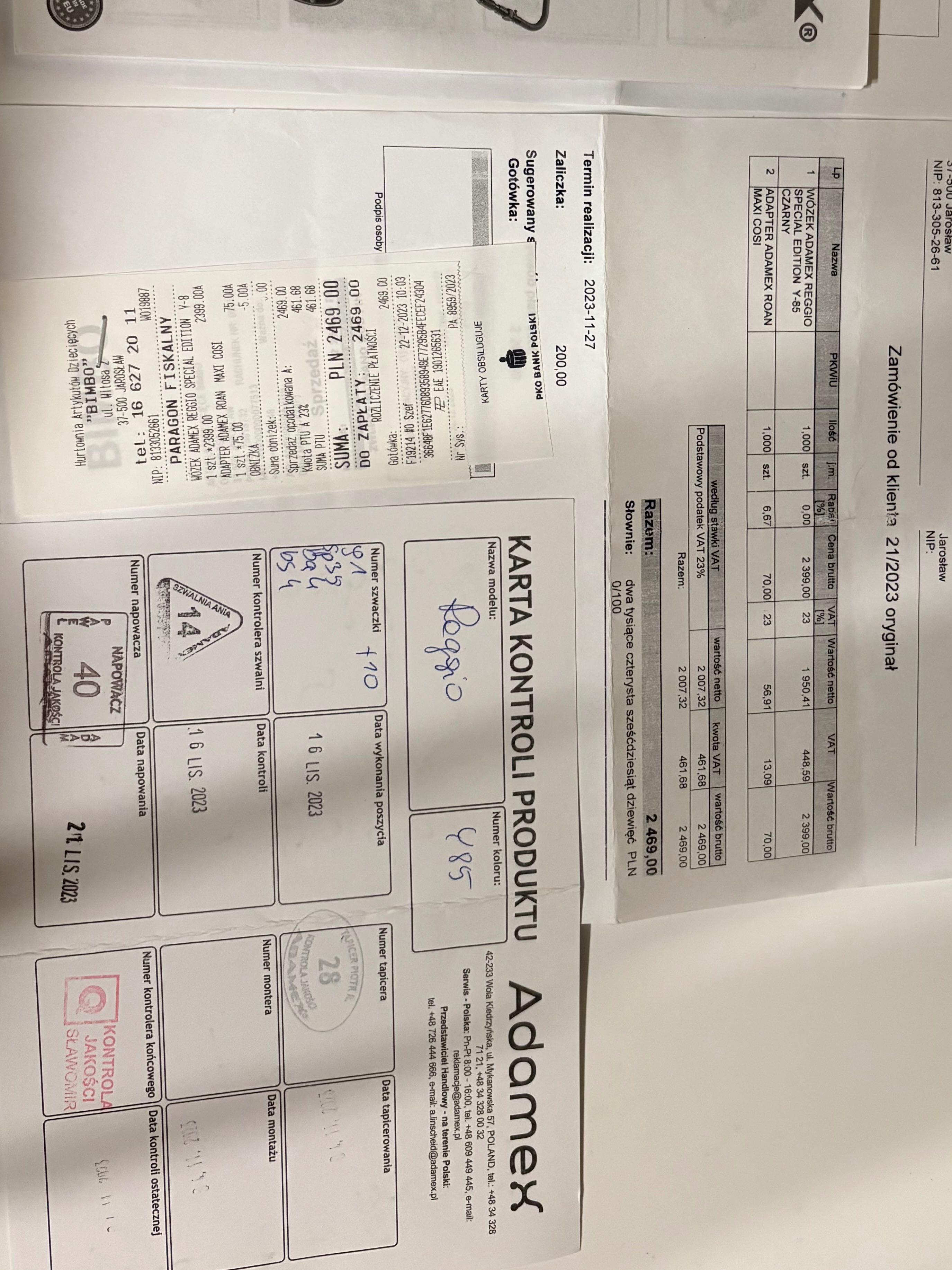 Wózek Adamex Reggio SE Y85 2w1