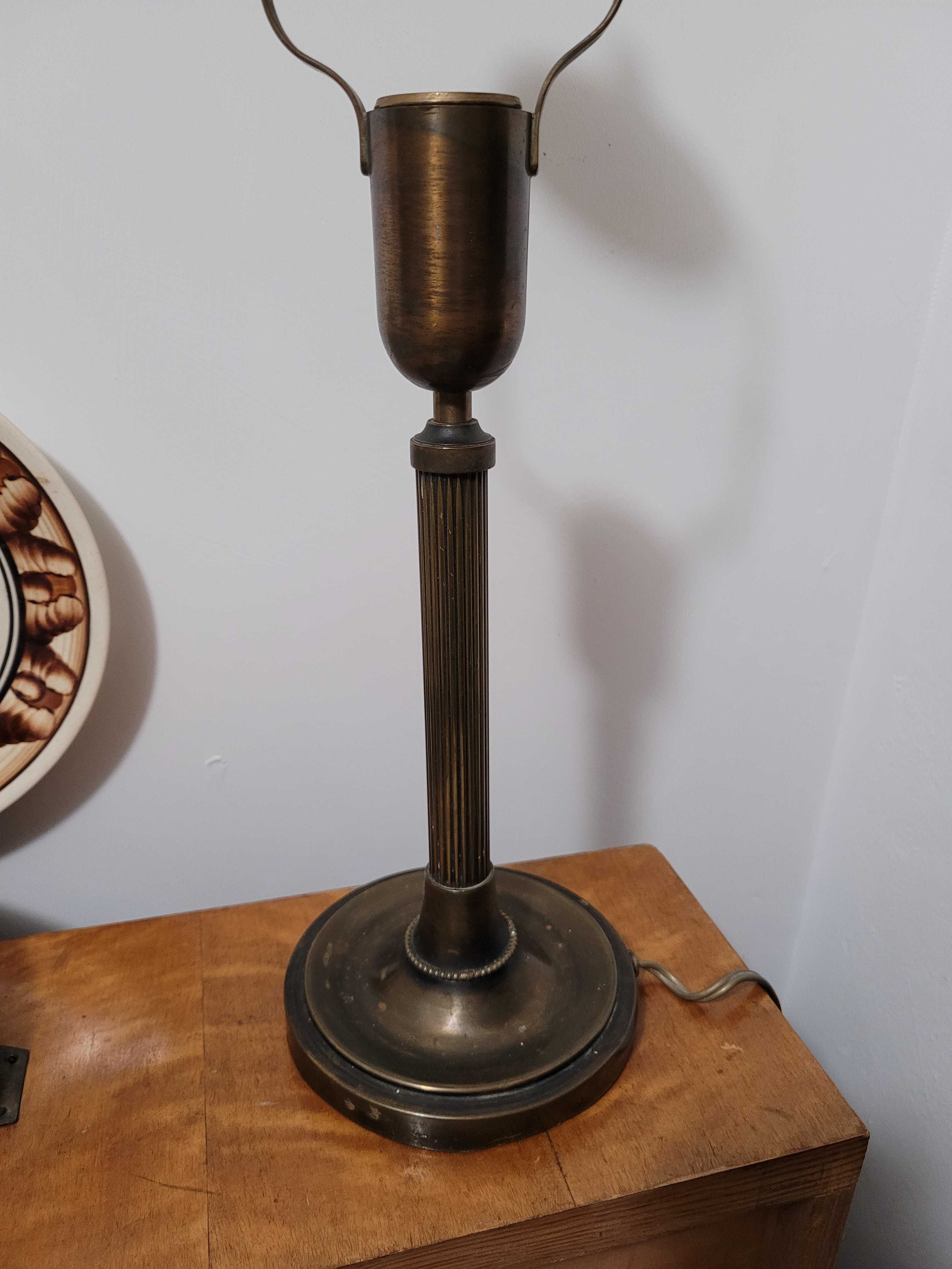Stara przedwojenna mosiężna lampka stolikowa