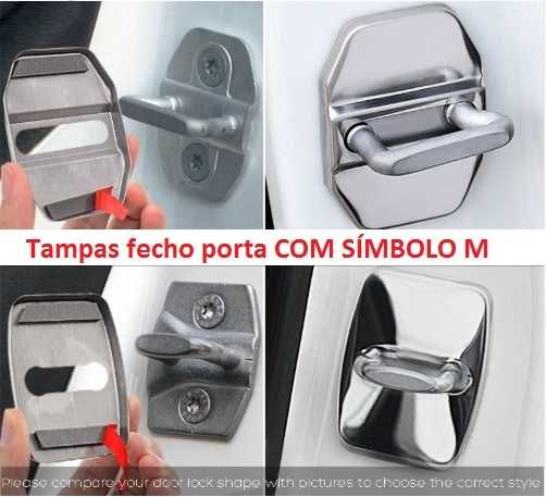 Tampas Proteções Fecho Porta BMW M Performance | Preto ou Cromado
