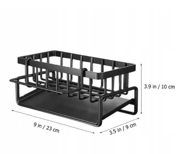 Stojak Kuchenny Organizer Do Zlewu Ociekacz Ręcznik Gąbki Czarny